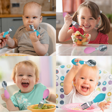 Fork bayi silikon dan sudu makan meja makan mesra alam